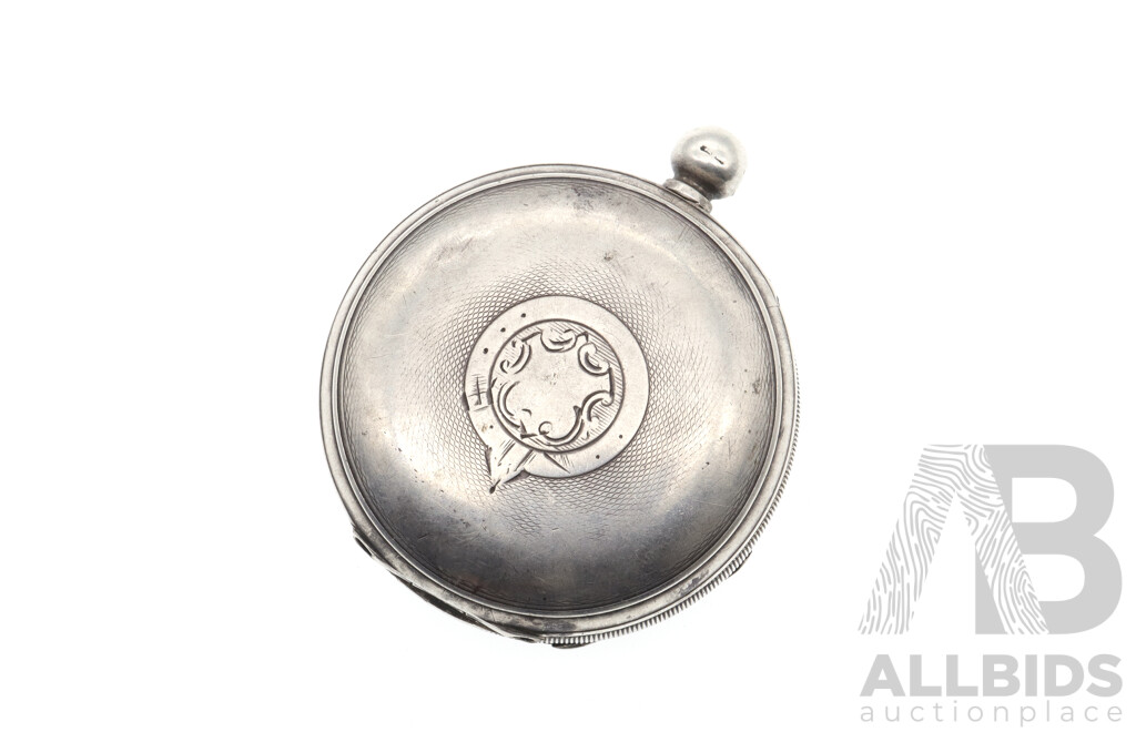 Sterling Silver 1890 a W Co. Waltham Mars Full Hunter Pocket Watch 418152, Casing Weight 54.26 Grams