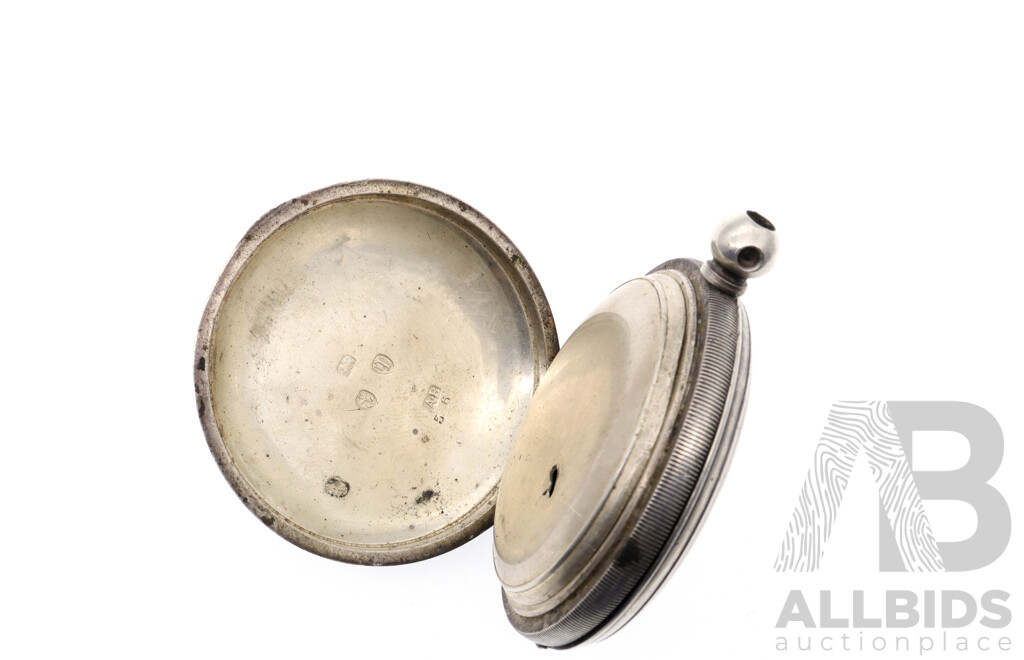 Sterling Silver 1890 a W Co. Waltham Mars Full Hunter Pocket Watch 418152, Casing Weight 54.26 Grams