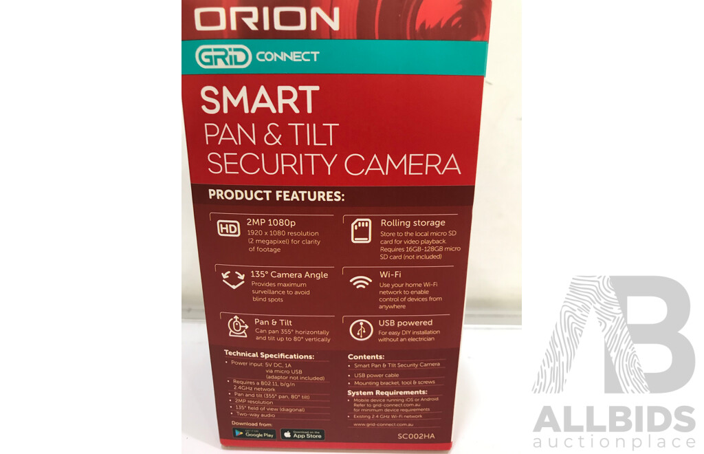 Orion Smart 1080p Smart Pan & Tilt Security Camera