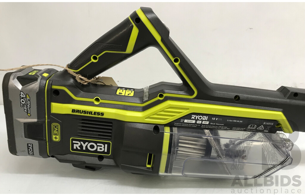 Ryobi 18V One+ Brushless Stick Vacuum