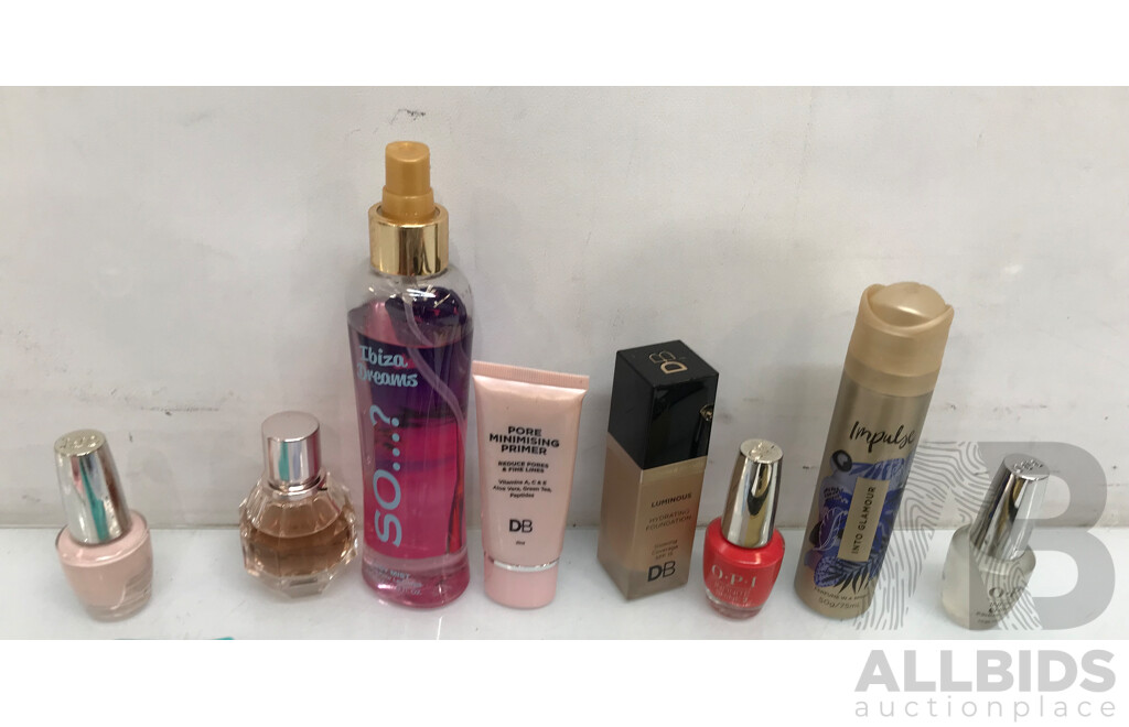 Lot of Assorted Cosmetics Including Makeup and Perfumes