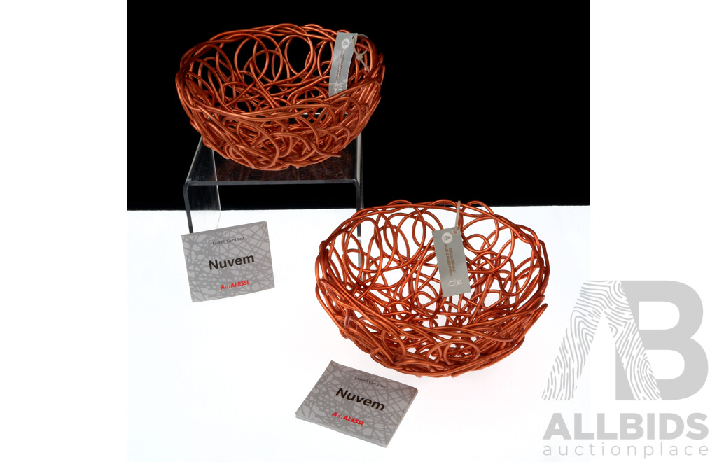 Two Di Alessi Special Edition Le Musee D'orsay Twisted Aluminum Nuvem Bowls by Fratelli Campana, One in Original Box