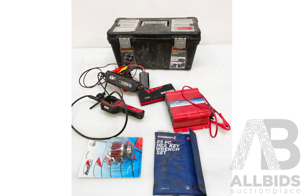 Toolbox Containing Assorted Car Repair Items