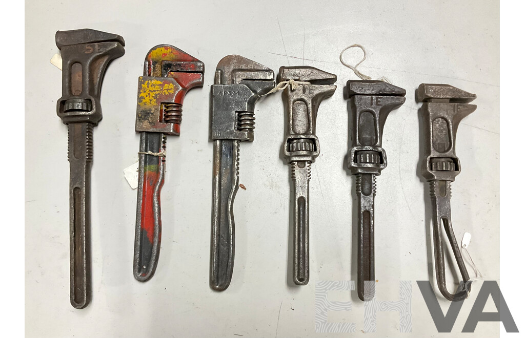 Five Vintage International Harvester Co Adjustable Spanners