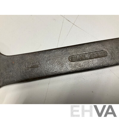Two Daniel Harvey Box Hill Plough Spanners, Leyland Snail Brand Double End Spanner, Two Sheldon Axle Co Multi Spanners