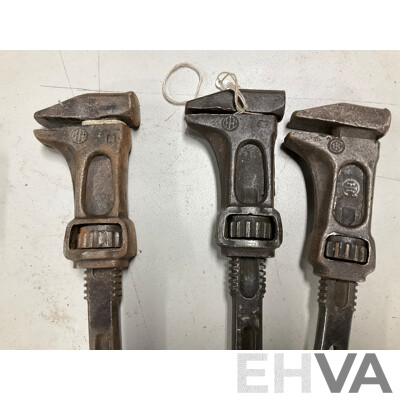 Five Vintage International Harvester Co Adjustable Spanners