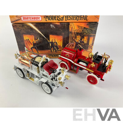 Vintage Matchbox Diecast Fire Engine Series, 1906 Waterous and 1907 Seagrave AC53