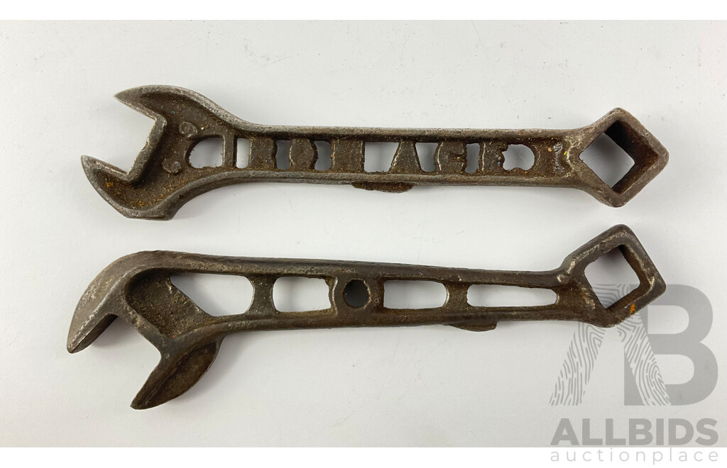 Two Vintage Spanners with Ornate Castings, Including Iron Ace C9