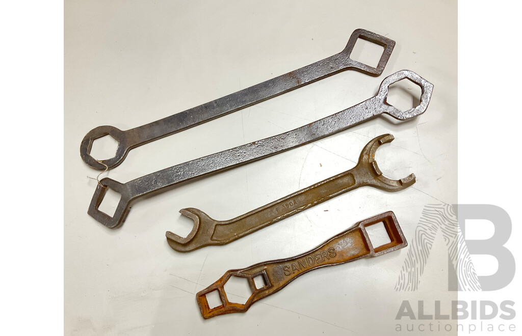 Large Vintage Industrial Spanners Including Sanders, Ring and Castellated