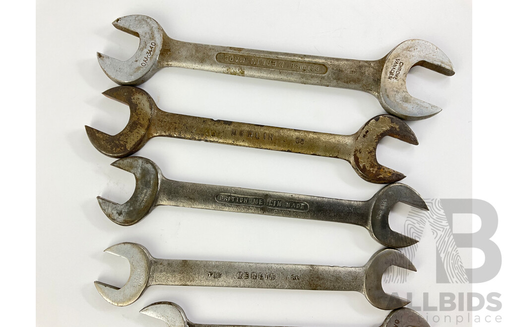 Vintage Garrington/Merlin/Magpie Imperial Open End Spanners, Made in England