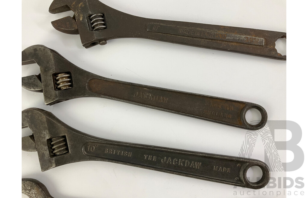 Vintage Garrington/Merlin/Magpie/Jackjaw Imperial Open End and Adjustable Spanners Made in England