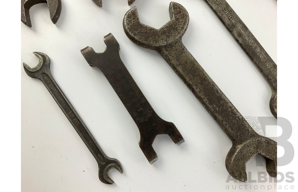 Collection of Vintage Imperial/BSF Double End Spanners Including Eagle Brand, Garrington, Dropstamco, Armstrong, Bentall, Dowidat, Utility, Govenor, Radnall's Sure Fit