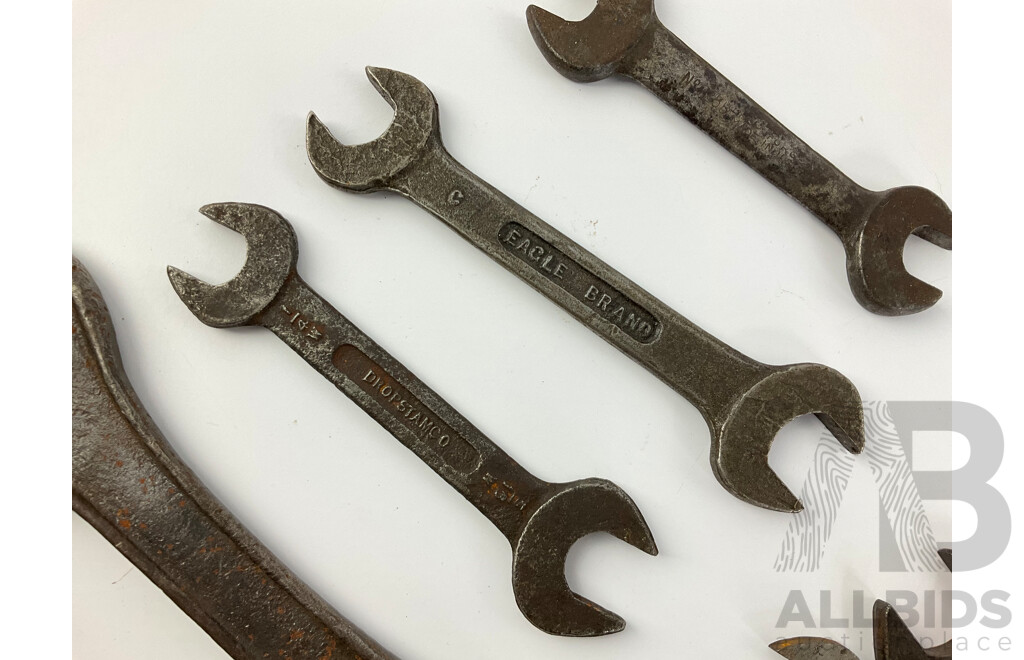 Collection of Vintage Imperial/BSF Double End Spanners Including Eagle Brand, Garrington, Dropstamco, Armstrong, Bentall, Dowidat, Utility, Govenor, Radnall's Sure Fit