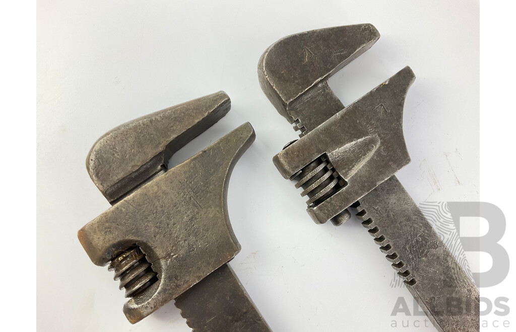 Two Large Vintage Adjustable Wrenches