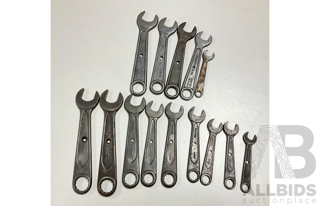 Vintage Forged Imperial Combination Spanners, Matador Made in Germany and Auto-Kit Made in USA