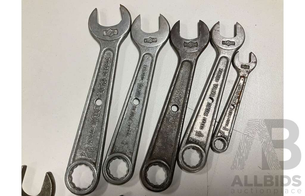 Vintage Forged Imperial Combination Spanners, Matador Made in Germany and Auto-Kit Made in USA