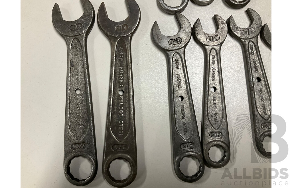 Vintage Forged Imperial Combination Spanners, Matador Made in Germany and Auto-Kit Made in USA