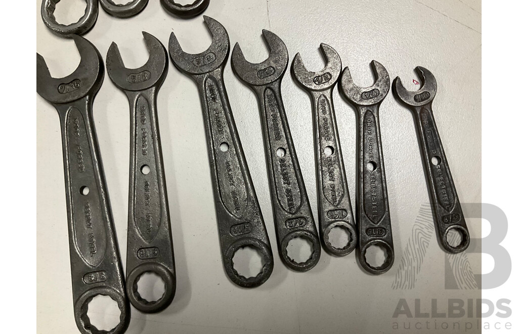 Vintage Forged Imperial Combination Spanners, Matador Made in Germany and Auto-Kit Made in USA