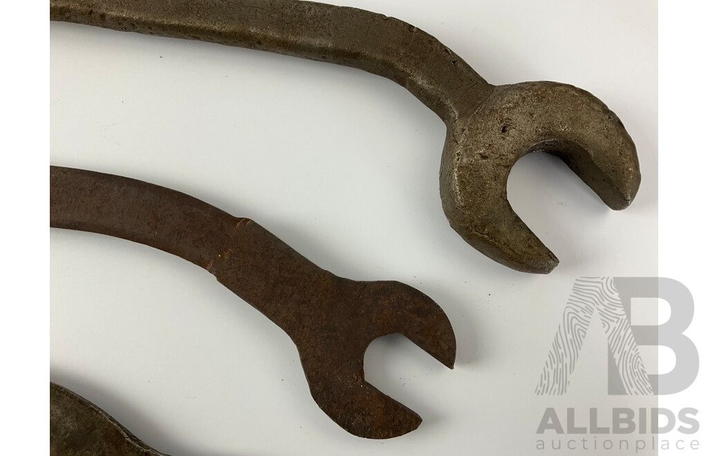 Vintage Forged and Plate Steel S Shape Open End Spanners