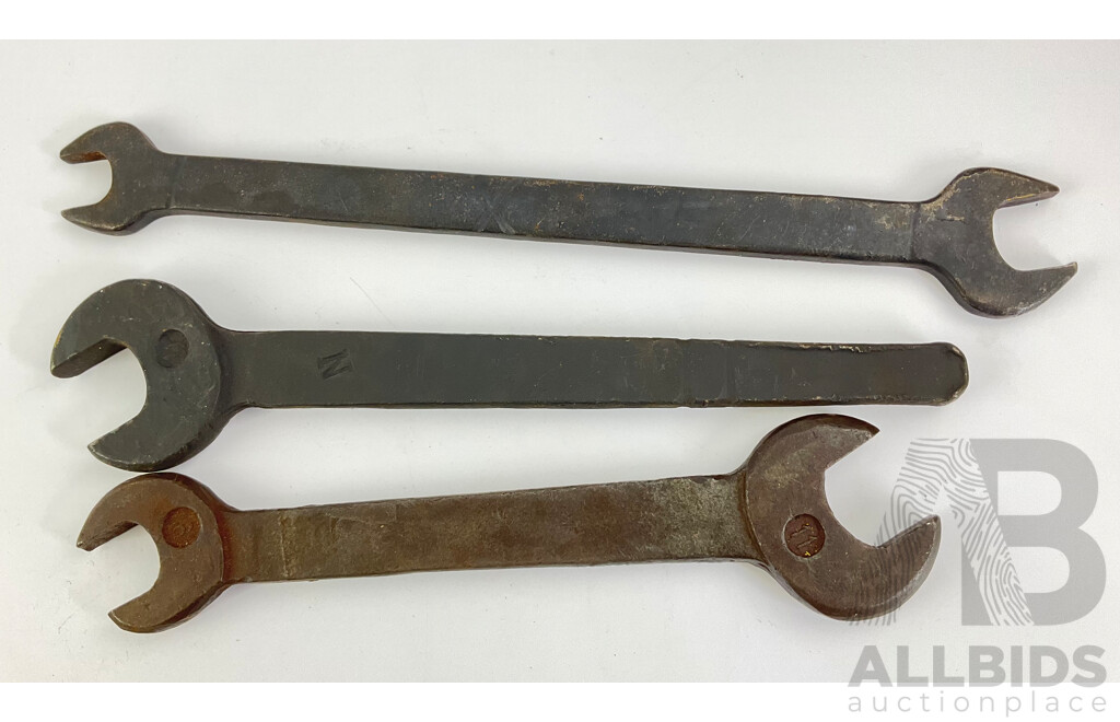 Three Vintage New South Wales Transport Department Spanners, Double Ended and Single End