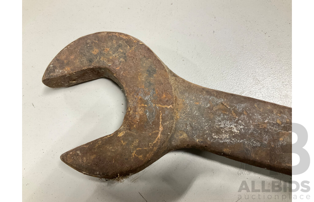 Very Large New South Wales Government Railways Angled Spanner - 76 Centimetres