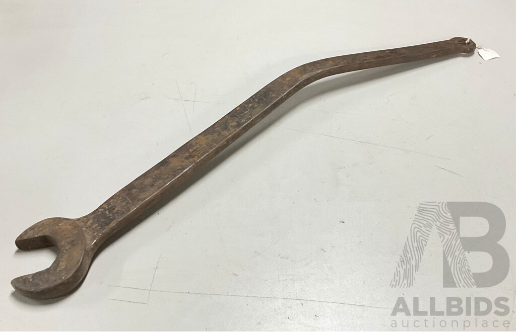 Very Large New South Wales Government Railways Angled Spanner - 76 Centimetres