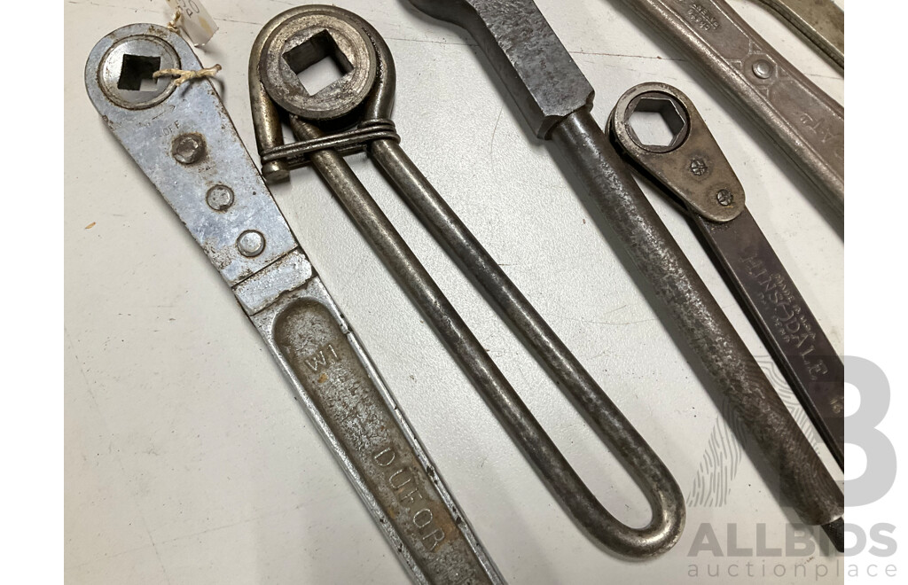 Collection of Vintage Rachet Spanners/Socket Wrenches Including ''ADAM'' Spanner, Duro-chrome, Ley Tool, Hinsodale