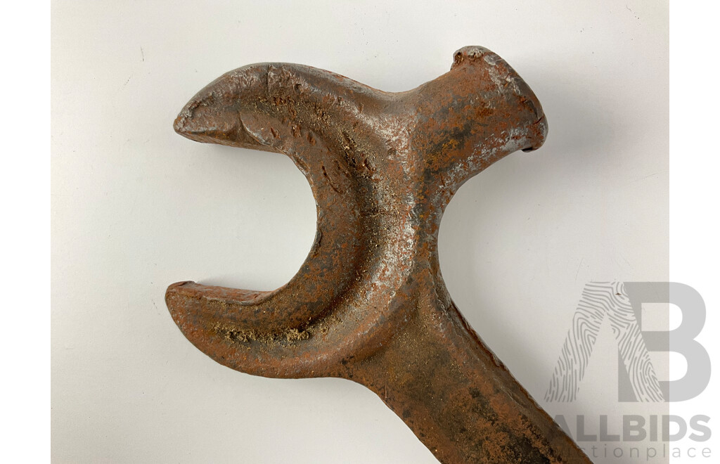 Large Vintage Industrial Open End Spanner/Hammer