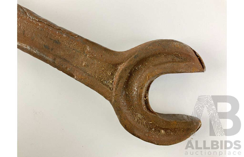 Large Vintage Industrial Open End Spanner/Hammer