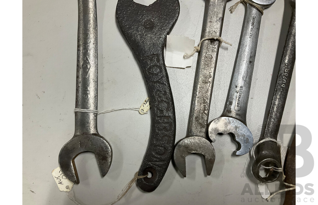 Collection of Australian Spanners Including Sidchrome, Cyclone, Foy & Gibson and More