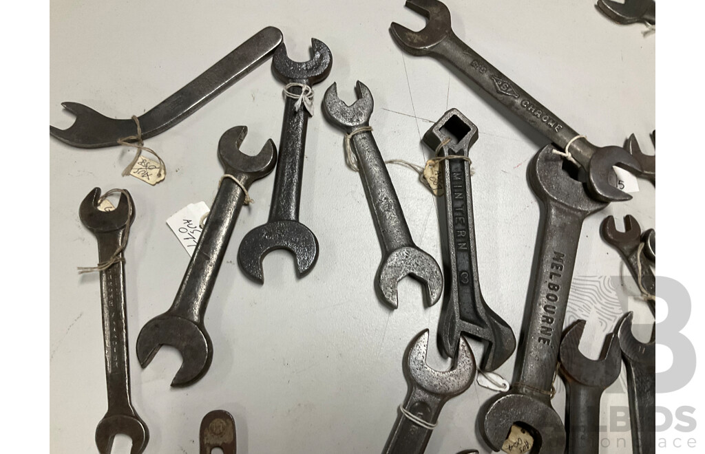 Collection of Australian Spanners Including Mintern, John Buncle & Son, Fairfax, Sidchrome and More