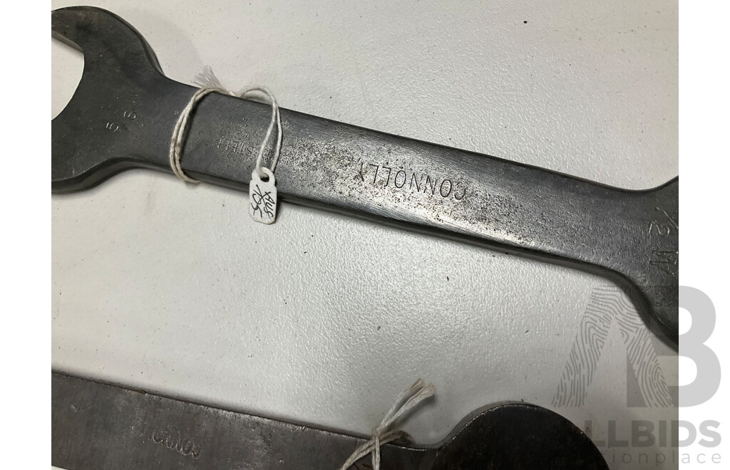 Collection of Mostly Australian Vintage Spanners Including Dufor, Zircalloy, Connoly, Raglan Tool & Co Eng Sydney Handcuff Wrench