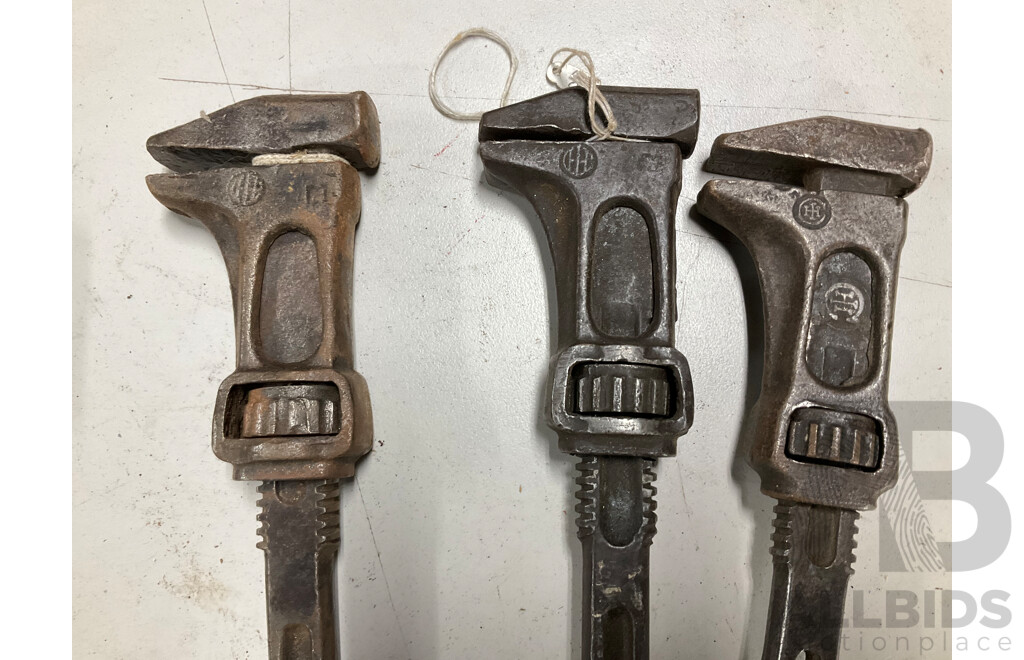 Five Vintage International Harvester Co Adjustable Spanners