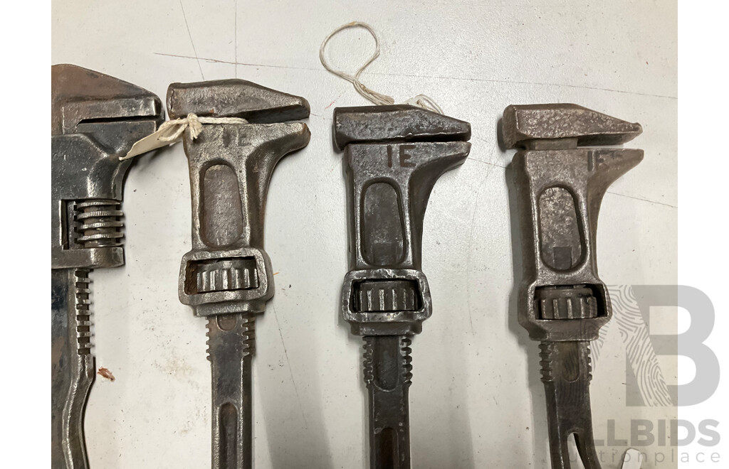 Five Vintage International Harvester Co Adjustable Spanners