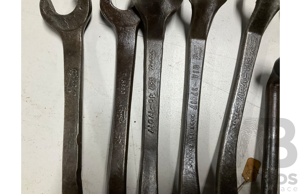 Fifteen Vintage Ford Combination Spanners