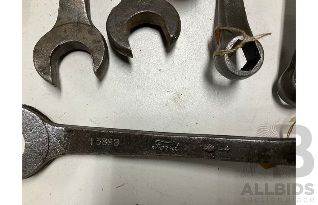 Collection of Combination and Open End Spanners Including Fordson, Ford and Herbrand