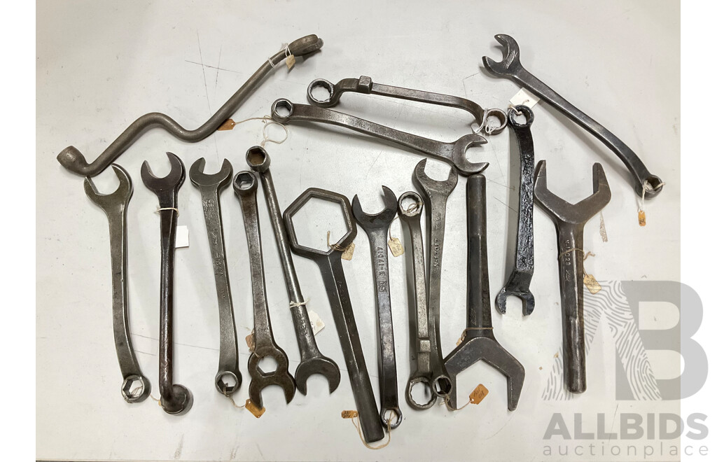 Collection of Combination and Open End Spanners Including Fordson, Ford and Herbrand