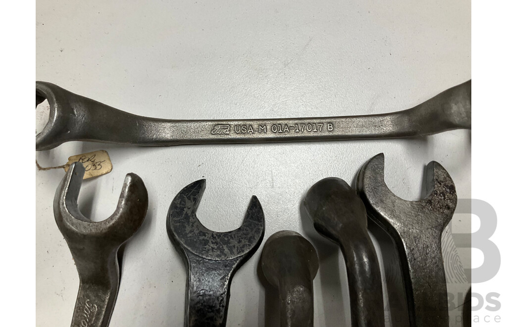 Collection of Combination and Open End Spanners Including Fordson, Ford and Herbrand