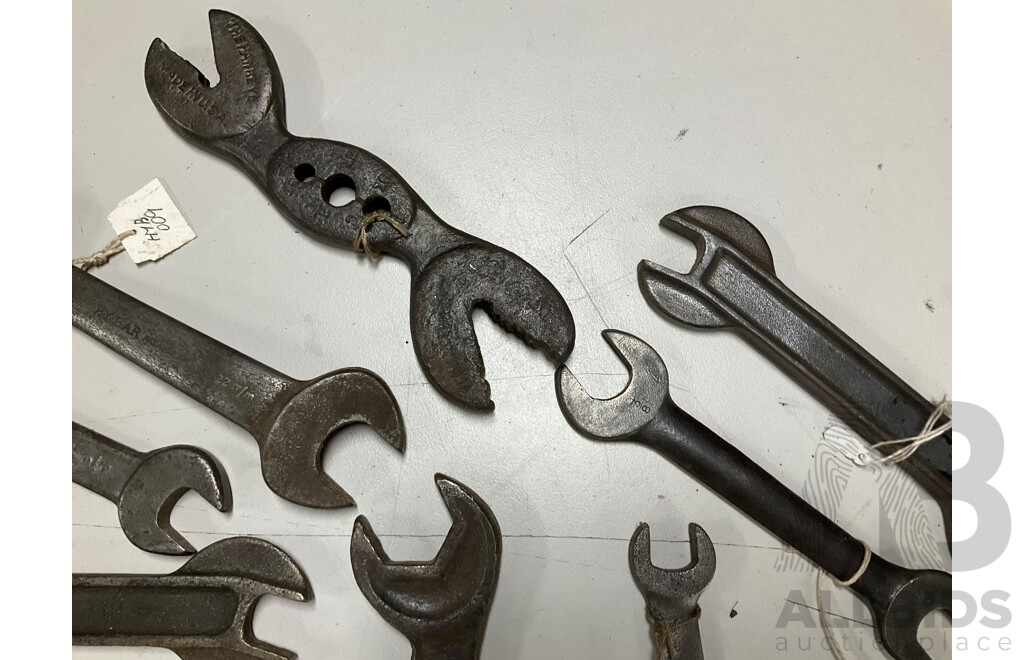 Collection of Vintage Spanners Including GMH, Matador, Hy Bar, Hawkeye, Messer