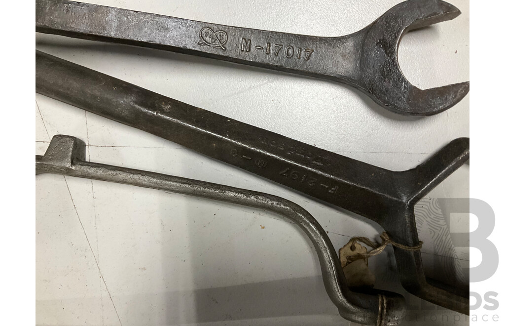 Collection of Vintage and Antique Spanners Including Ford, Fordson, Herbrand