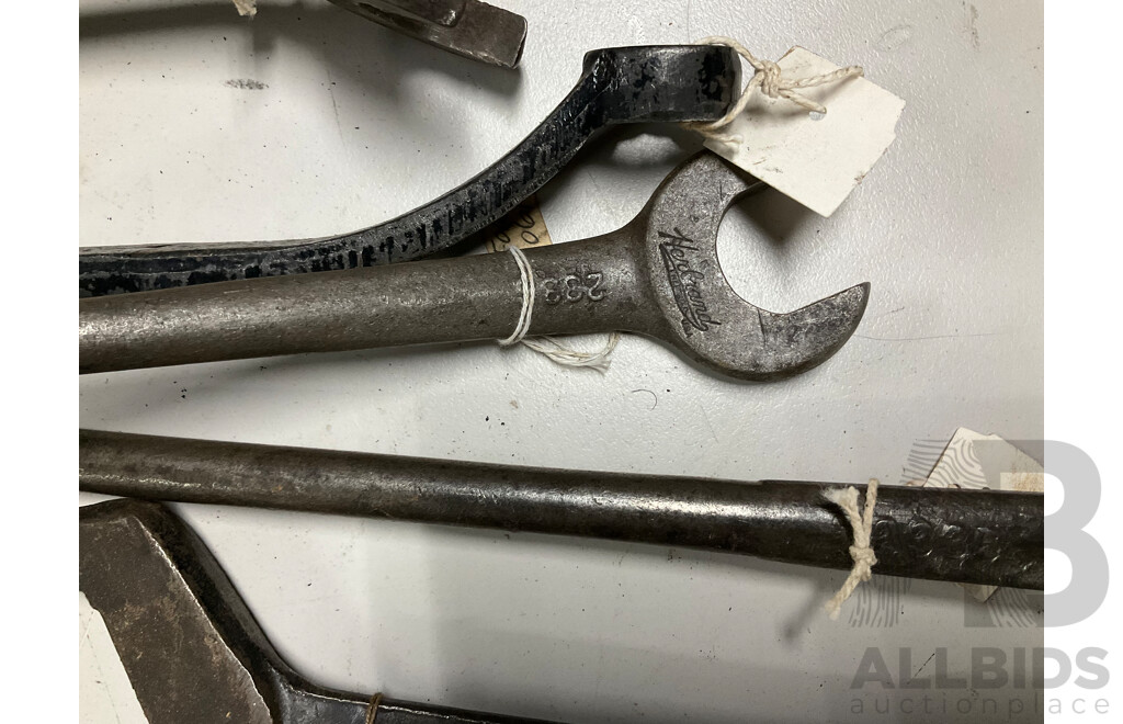 Collection of Vintage and Antique Spanners Including Ford, Fordson, Herbrand