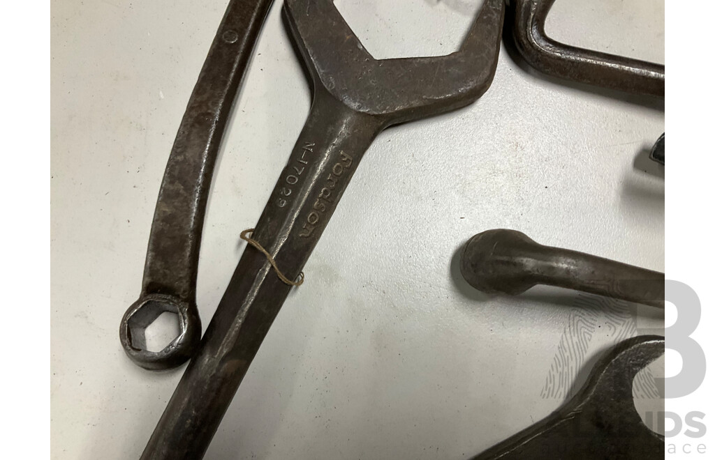 Collection of Vintage and Antique Spanners Including Ford, Fordson, Herbrand