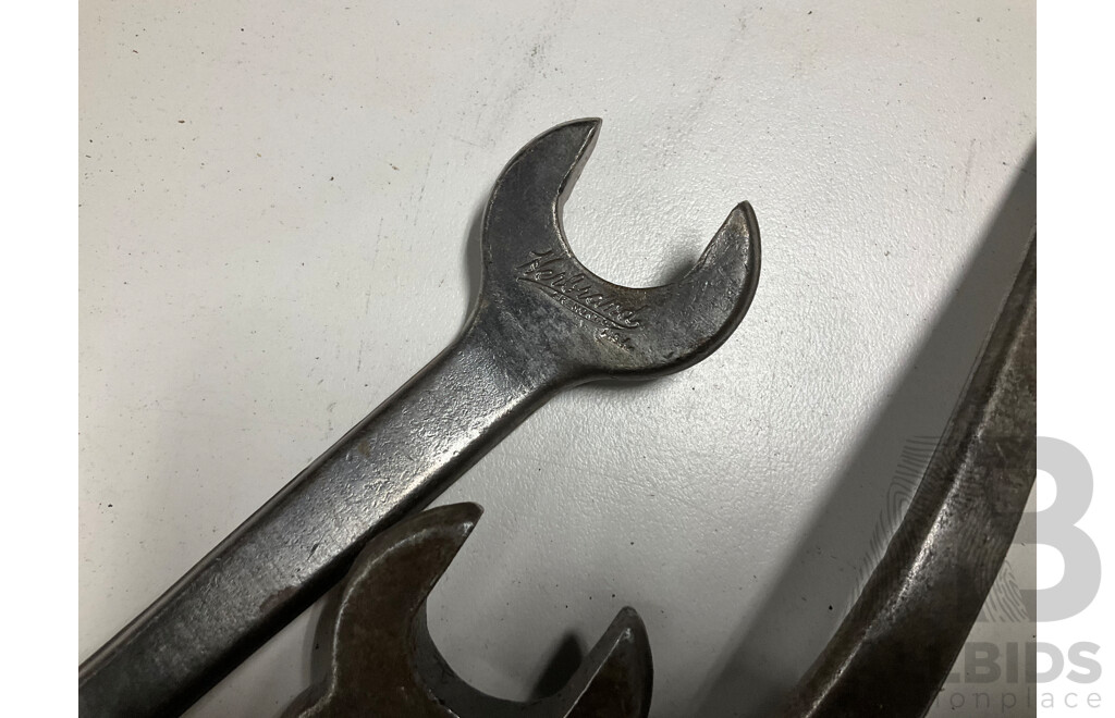 Collection of Vintage and Antique Spanners Including Ford, Fordson, Herbrand