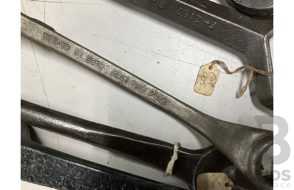 Collection of Vintage and Antique Spanners Including Ford, Fordson, Herbrand
