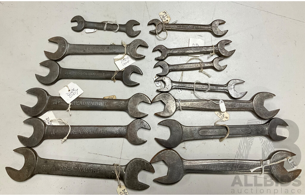 Vintage Dreadnaught and Barcalo Imperial Open End Spanners, Made in USA and Canada