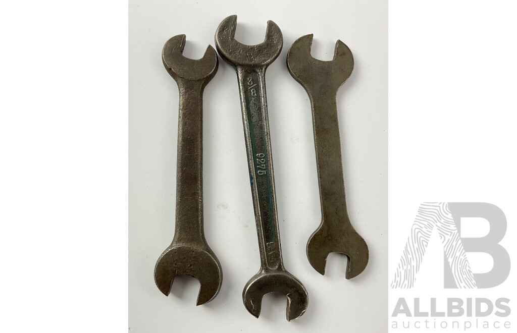 Vintage BSF and AF Open End Spanners Including Wakefield Number 55 3/8 and 5/16, 9/16 and 1/2 Made in USA, JIT & Co 3/8 and 5/16