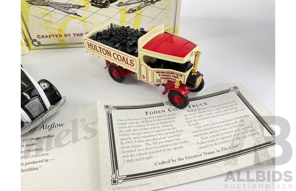 Matchbox Diecast Models of Yesteryear Including 1941 Chev Pickup, 1924dodge, Foden Coal Truck