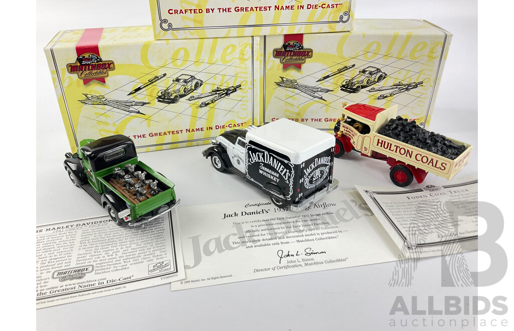 Matchbox Diecast Models of Yesteryear Including 1941 Chev Pickup, 1924dodge, Foden Coal Truck