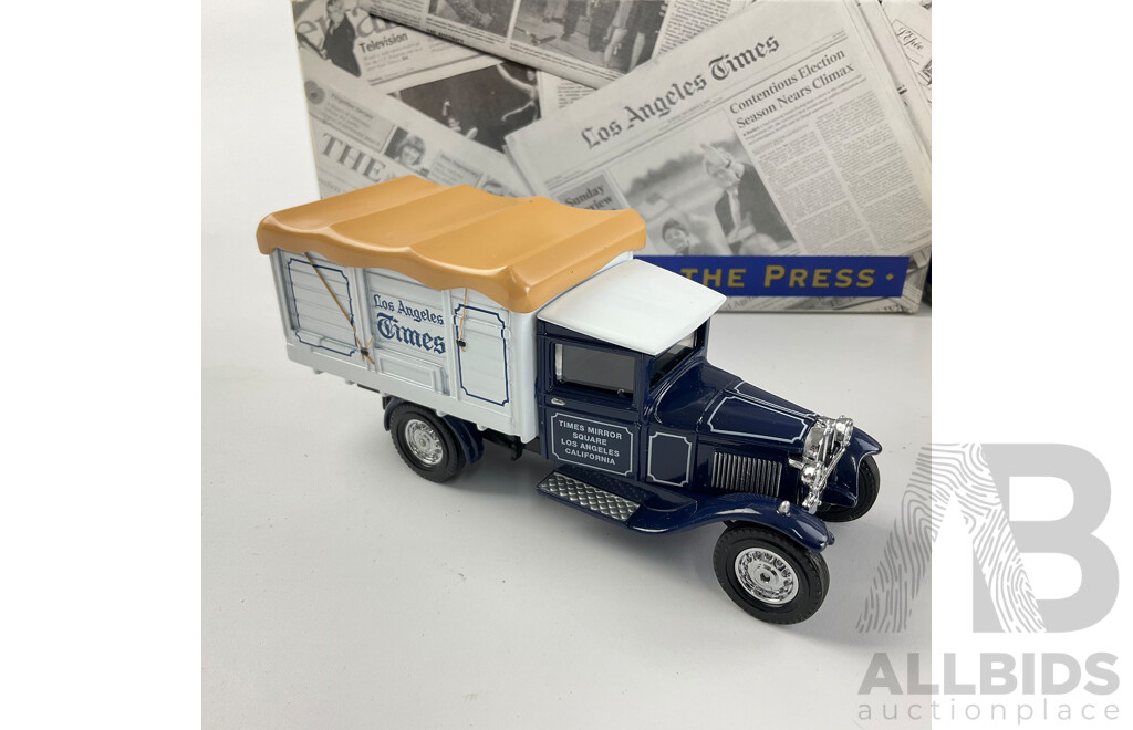 Matchbox Diecast Models of Yesteryear Power of the Press Including 1910 Renault, 1932 Ford 'AA' 1931 Morris Van, 1932 Mercedes Benz