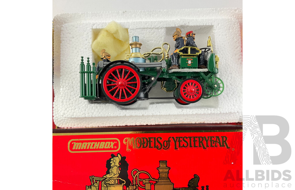 Matchbox Diecast Models of Yesteryear Special Edition Including 1905 Busch Fire Engine and 1894 Aveling Porter Steam Roller